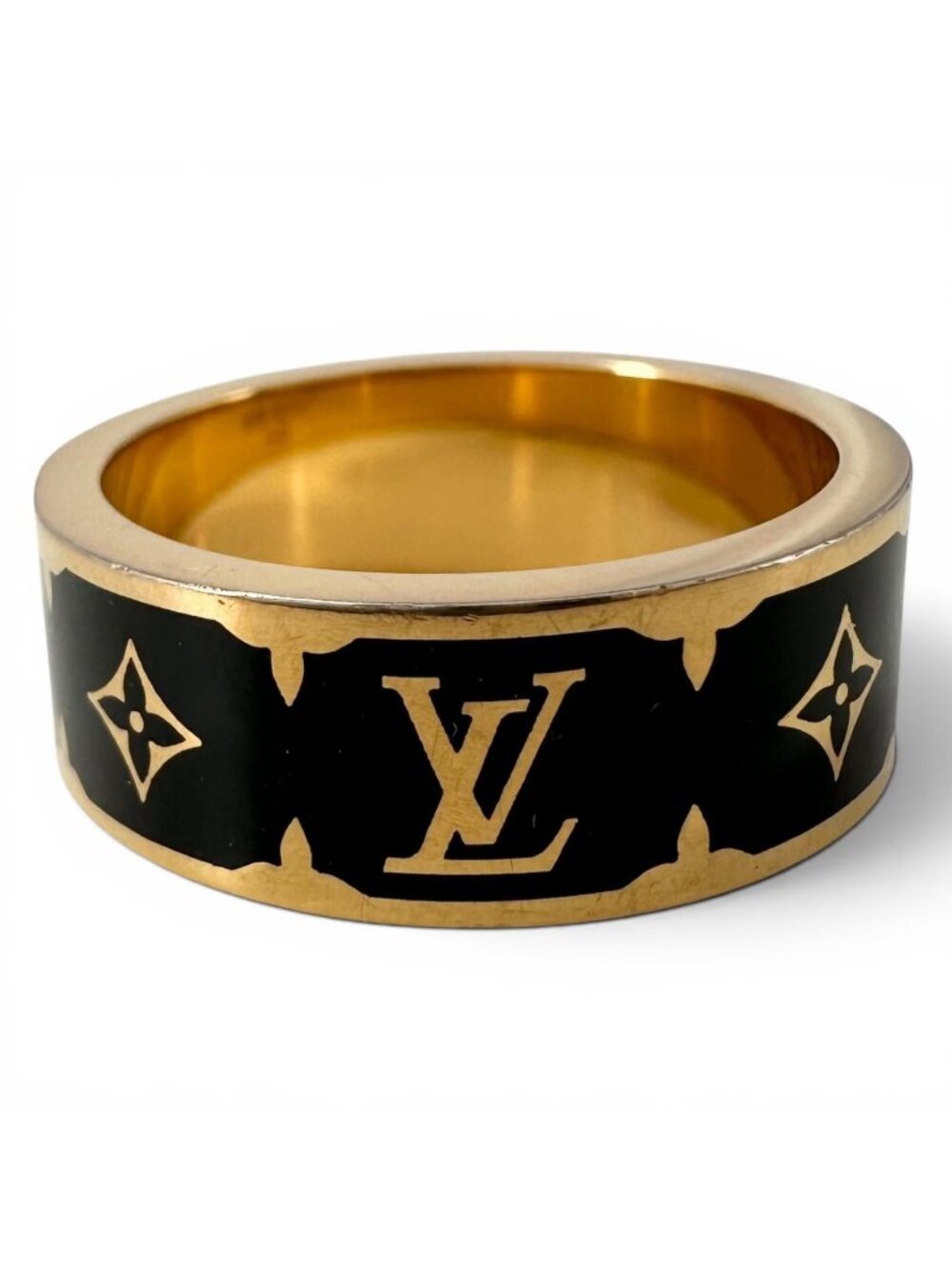 Louis Vuitton Ring Nano Glam Enamel Gold Black